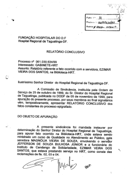 FUNDAÇÃO HOSPITALAR DO DF Hospital Regional de Taguatinga