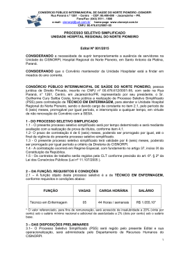 PROCESSO SELETIVO SIMPLIFICADO UNIDADE