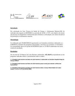 Leia o relat&oacute;rio completo - Rede Brasileira de Bancos de Leite