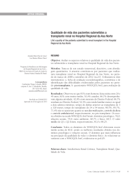 Qualidade de vida dos pacientes submetidos a transplante renal no