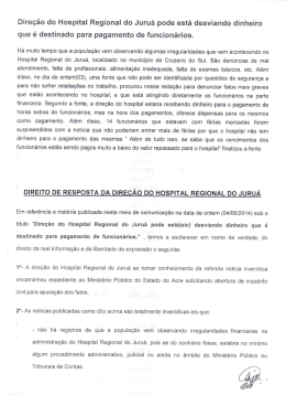 Direção do Hospital Regional do Juruá pode está desviando
