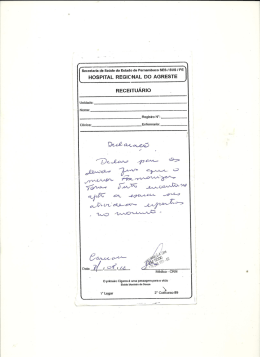 HOSPITAL REGIONAL DO AGRESTE RECEHTUÁRIO