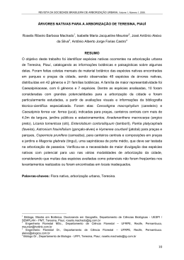 &Aacute;rvores Nativas para a Arboriza&ccedil;&atilde;o de Teresina, Piau&iacute;