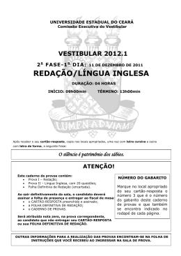 Prova de Conhecimentos Espec&iacute;ficos - Ingl&ecirc;s - Gabarito 3