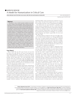 A Model for Humanization in Critical Care