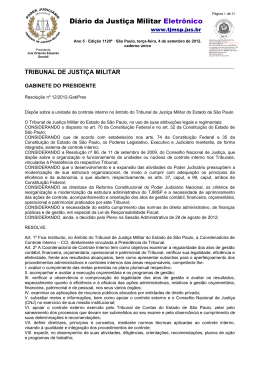 Resolu&ccedil;&atilde;o n&ordm; 012/2012 - Tribunal de Justi&ccedil;a Militar do Estado de