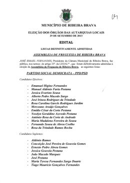 3 Candidatos Assembleia de Freguesia da Ribeira Brava