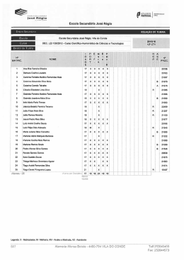 Turmas12 - Escola Secund&aacute;ria Jos&eacute; R&eacute;gio
