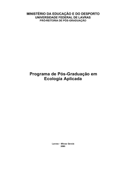 Programa de P&oacute;s-Gradua&ccedil;&atilde;o em Ecologia - Setor de Ecologia