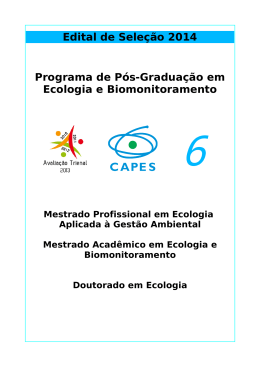 Edital de Sele&ccedil;&atilde;o 2014 Programa de P&oacute;s