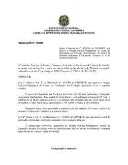 Resolu&ccedil;&atilde;o n&ordm;. 15/2010 - Universidade Federal da Para&iacute;ba
