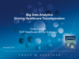 Big Data Analytics Driving Healthcare Transformation