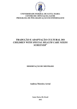 tradução e adaptação cultural do children with special health care