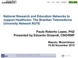 National Research and Education Networks to support Healthcare