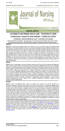 ACCESSIBILITY AND PRIMARY HEALTH CARE &ndash; THE REVIEW OF