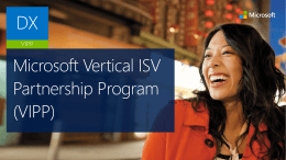 Vertical ISV Partnership Program (VIPP)