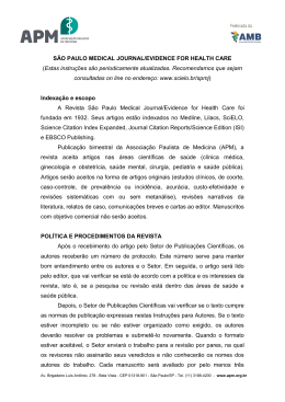 SÃO PAULO MEDICAL JOURNAL/EVIDENCE FOR HEALTH CARE