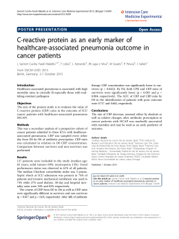 C-reactive protein as an early marker of healthcare