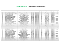COOPANEST-PE - PLANTONISTAS COOPERATIVOS 2014