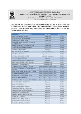 1&ordf; Etapa - Concursos - Universidade Federal da Bahia