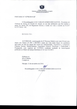 Prorrogação do 6º Processo Seletivo, Portaria nº 42796/2014