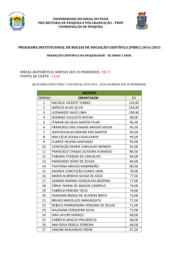 Produ&ccedil;&atilde;o Cient&iacute;fica orientador Mestre