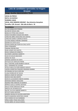 Lista de candidatos aprovados na triagem Grussaí