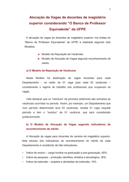 Procedimento para alocacão de vagas