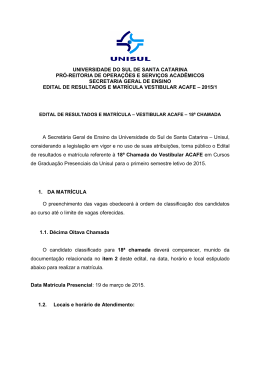 18&ordf; VESTIBULAR ACAFE - 2015-1 -17-03-15 MINUTA