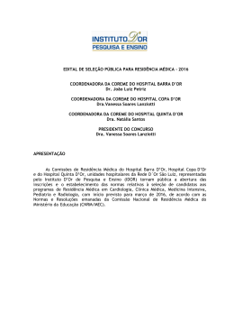 Edital 2016 - Instituto D`Or