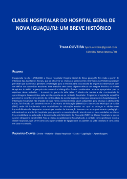 Classe hospitalar do hospital geral de Nova Iguaçu/RJ - CAp