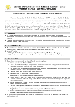 Cisbaf/RJ - concurso