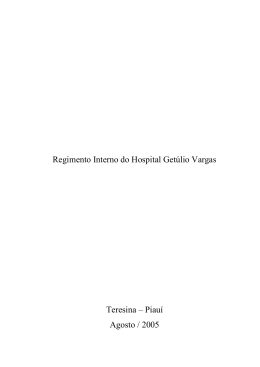 Regimento Interno do Hospital Getúlio vargas