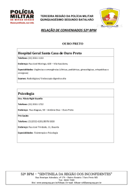 RELAÇÃO DE CONVENIADOS 52º BPM Hospital Geral Santa Casa