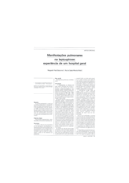 Manifestações pulmonares na leptospirose