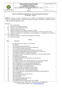 OBJETO: Aquisi&ccedil;&atilde;o de g&ecirc;neros aliment&iacute;cios, para atender as