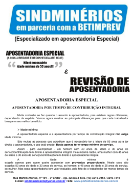 Aposentadoria especial e revis&atilde;o