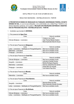 Vestibular UFMS EAD 2012 - PARFOR