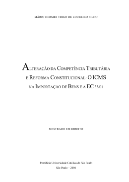 Alteração da competência tributária e reforma constitucional