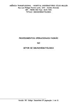 POP - Setor de imunohematologia