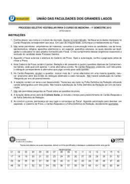 Processo seletivo vestibular para o curso de medicina