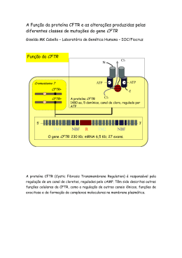 A Função da proteína CFTR e as alterações produzidas - ACAM-RJ