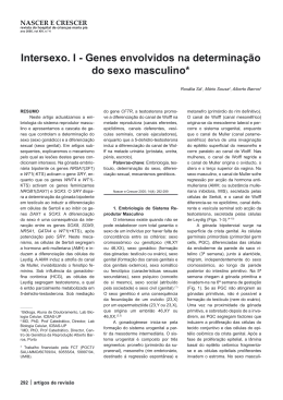 Intersexo. I - Genes envolvidos na determina&ccedil;&atilde;o do sexo masculino*