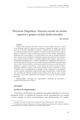 Sucesso escolar no ensino superior e grupos sociais desfavorecidos