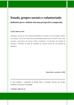 Estado, grupos sociais e voluntariado