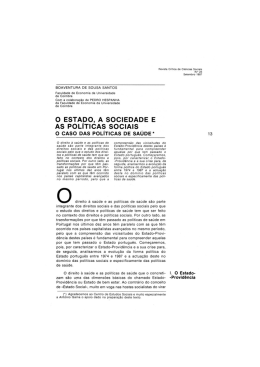 Estado, sociedade, pol&iacute;ticas sociais: o caso da pol&iacute;tica de sa&uacute;de
