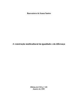 A constru&ccedil;&atilde;o multicultural da igualdade e da diferen&ccedil;a