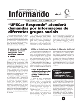 Informando 19/11/2010 - CCS - Universidade Federal de São Carlos