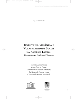 Juventude, viol&ecirc;ncia e vulnerabilidade social na Am&eacute;rica