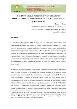 SEGMENTOS SOCIAIS DISCRIMINADOS E O OR&Ccedil;AMENTO
